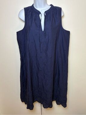 GAP eyelet dress navy mini cotton